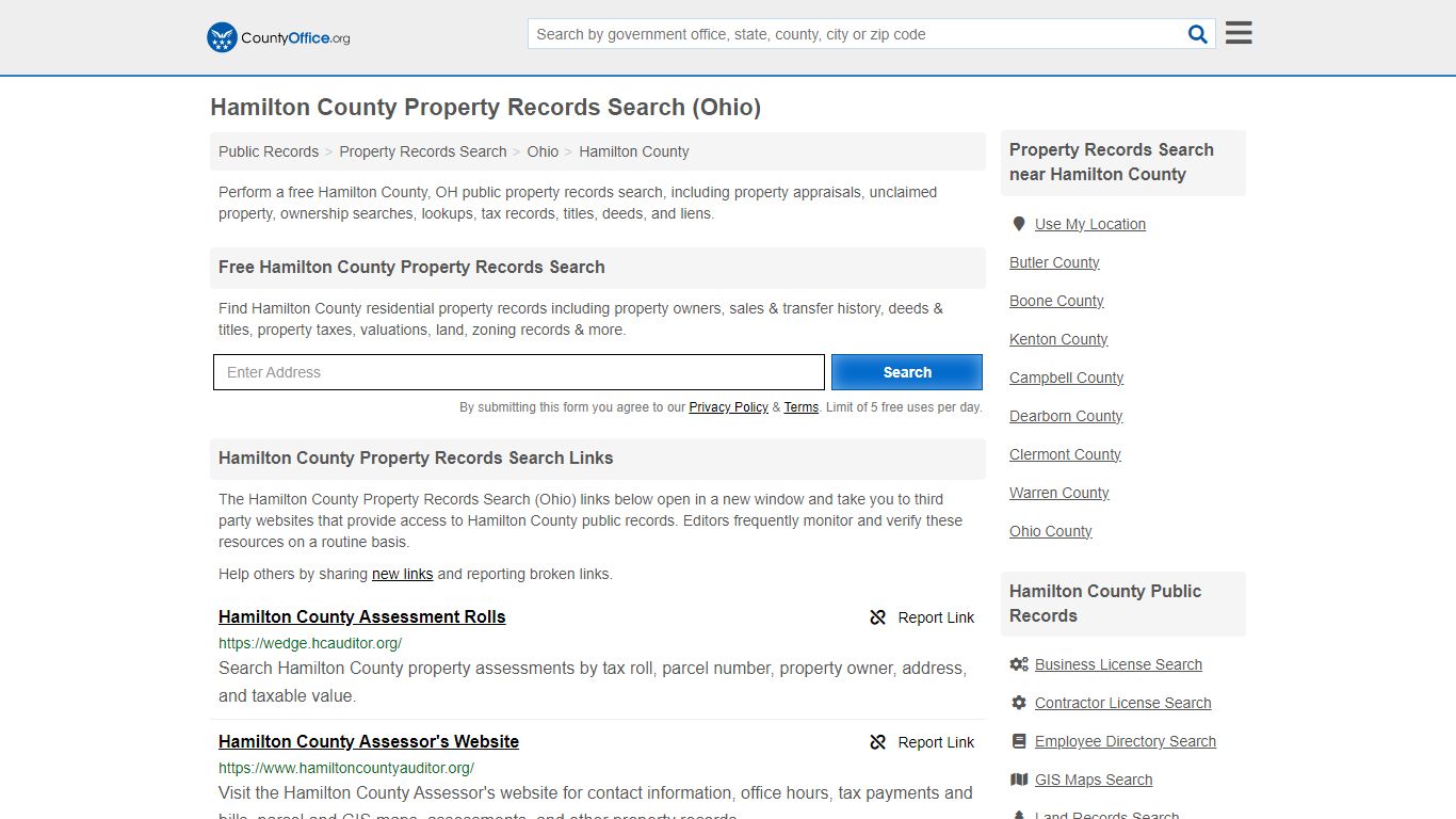 Hamilton County Property Records Search (Ohio) - County Office